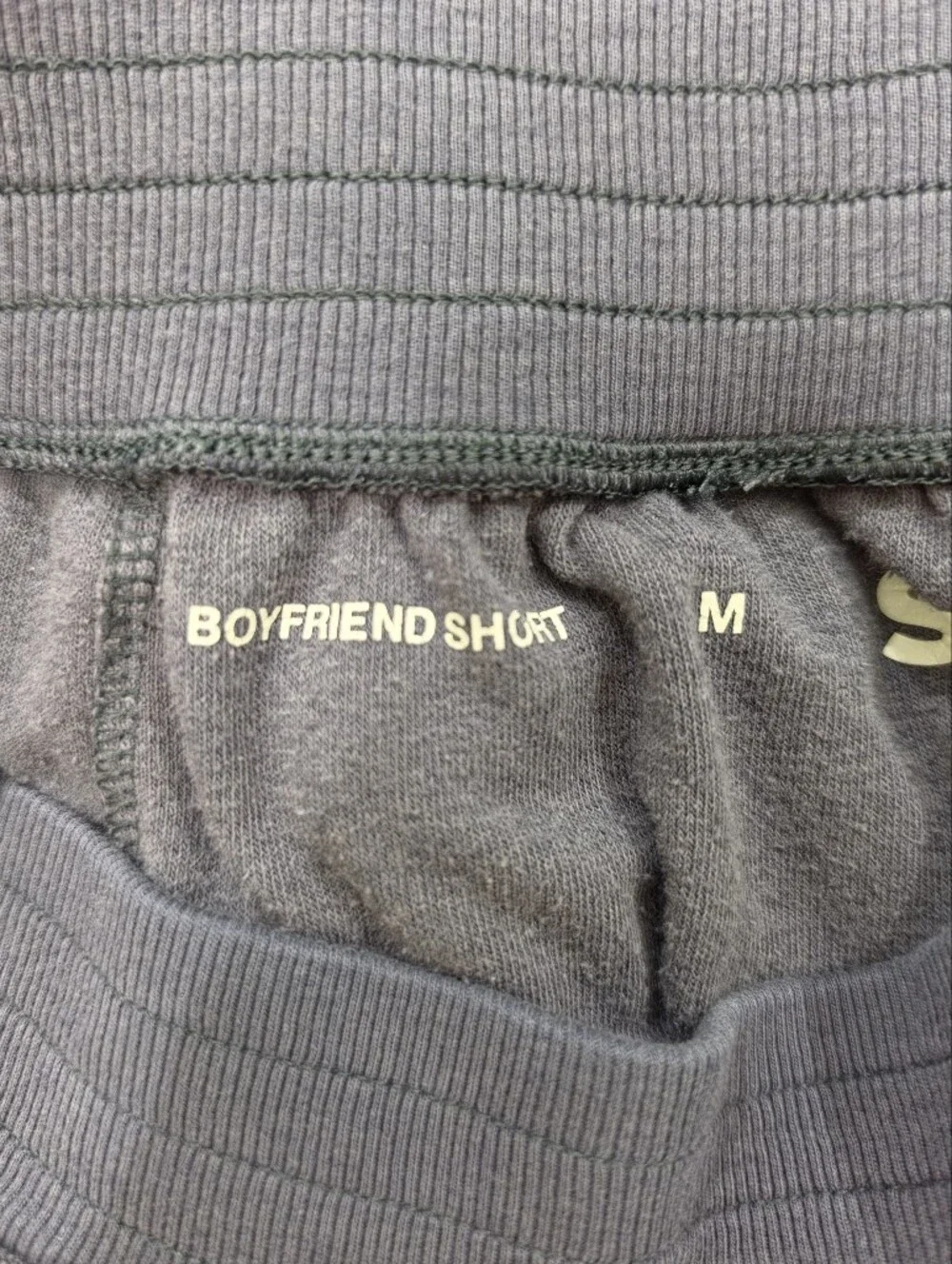 SO Boyfriend Terry Lounge Short in Gray & White Trim Women's Size M